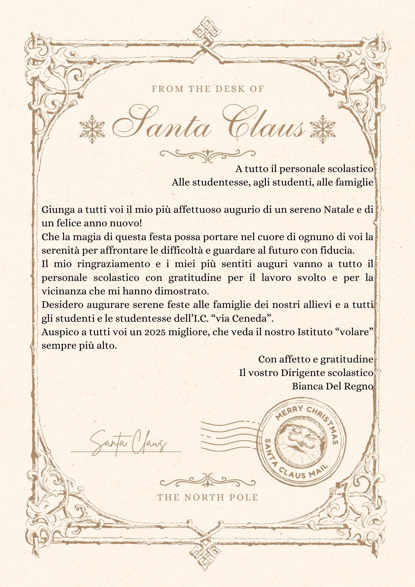 Brown and Beige Vintage Christmas Letter